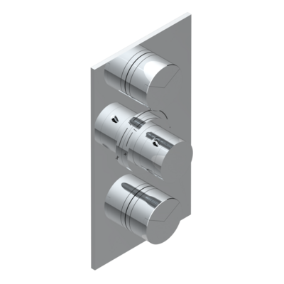 Set de finition THG pour douche thermostatique à encastrer avec deux robinets d&#39;arrêt à 2 fonctions - Collection &quot;Yoko Delta&quot;