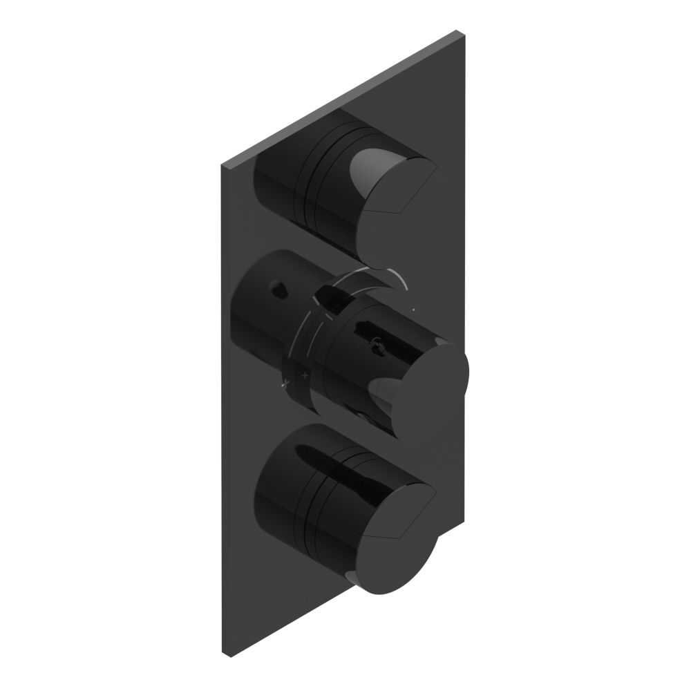 Set de finition THG pour douche thermostatique à encastrer avec deux robinets d'arrêt à 2 fonctions - Collection "Yoko Delta" - vue 3