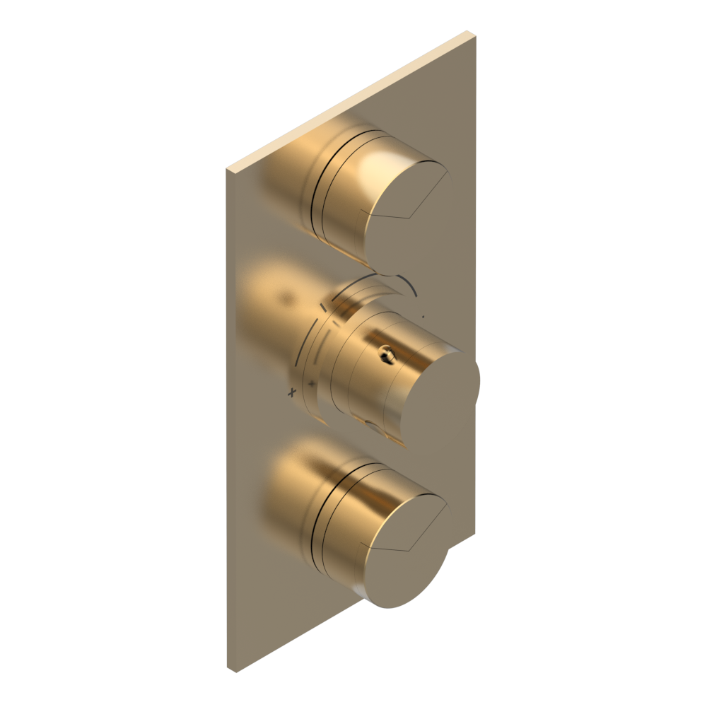 Set de finition THG pour douche thermostatique à encastrer avec deux robinets d'arrêt à 2 fonctions - Collection "Yoko Delta" - vue 5