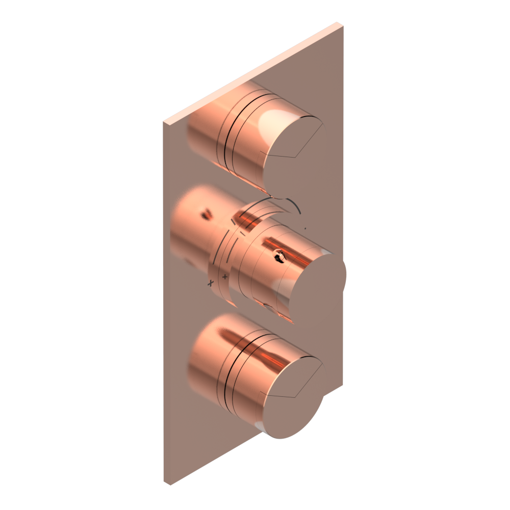 Set de finition THG pour douche thermostatique à encastrer avec deux robinets d'arrêt à 2 fonctions - Collection "Yoko Delta" - vue 4