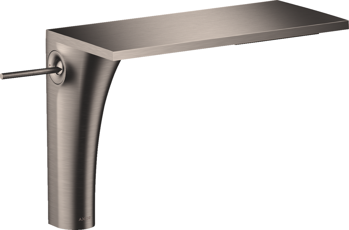 Mitigeur de lavabo AXOR Massaud 220 avec bonde à écoulement libre en acier inoxydable brossé