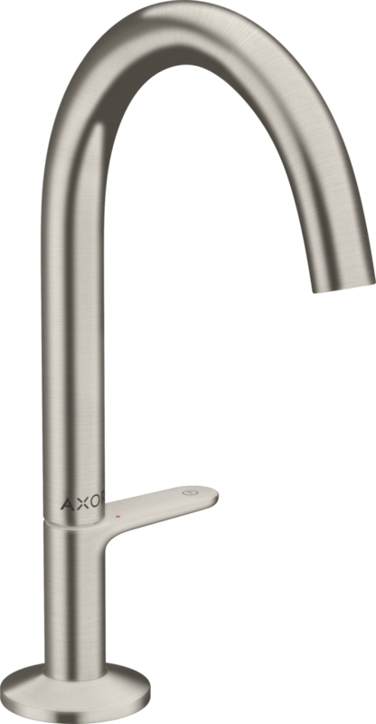 Mitigeur de lavabo AXOR One Select 170 avec bonde push-open aspect acier inoxydable