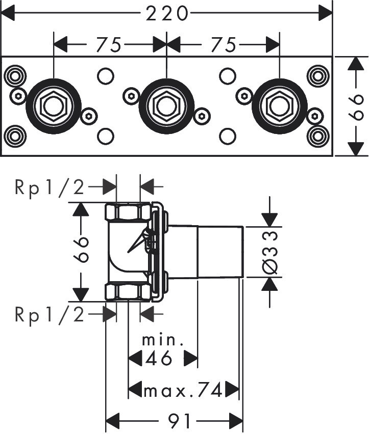 Corps d'encastrement pour set de finition thermostatique Axor