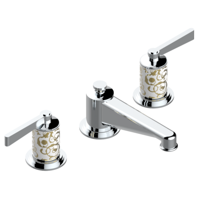 Mélangeur de lavabo 3 trous THG avec vidage pour serrage marbre - Collection &quot;Froufrou à manettes&quot;