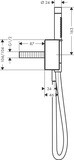 AXOR Edge Fixfit Porter 120 / 120 avec douchette bâton 2jet et flexible de douche, coupe diamant