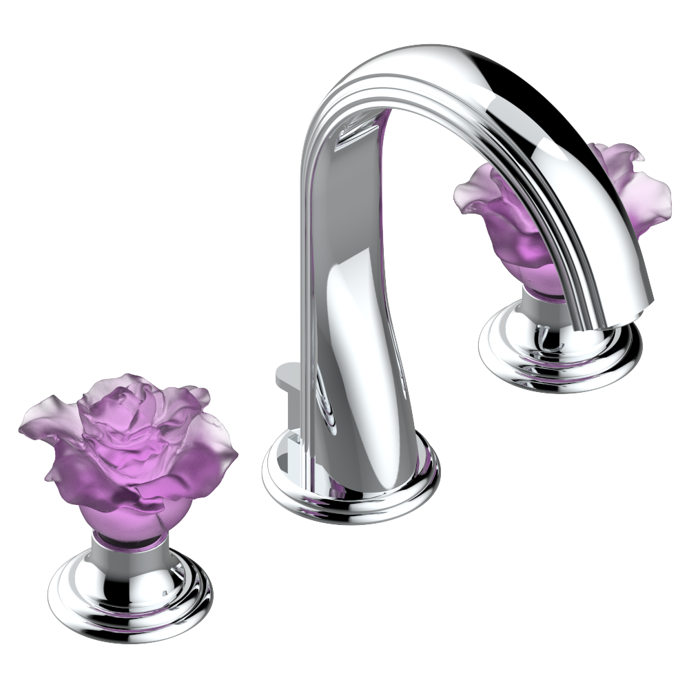 Mélangeur de lavabo 3 trous avec vidage pour serrage marbre THG Paris - Collection &quot;Rose&quot;