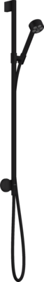 Barre de douche AXOR One avec douchette à main 1 jet Ecosmart 75 et coude de raccordement intégré en noir mat