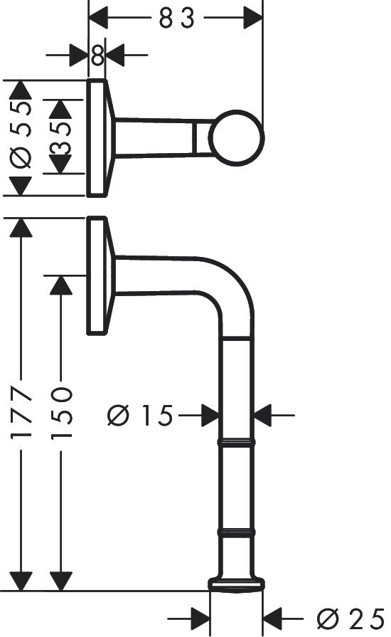 Porte-papier WC Axor Universel Circulaire en bronze brossé