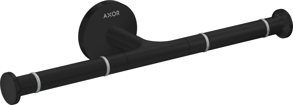 Porte-rouleau double Axor Universel Circulaire en noir mat