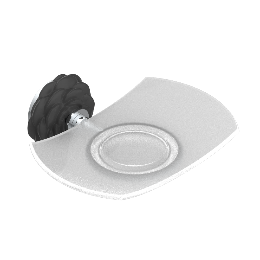 Porte-savon THG - Collection &quot;Camélia Cristal Noir&quot;