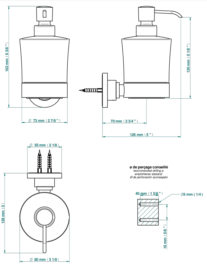 Distributeur de savon liquide THG - Collection "Infini porcelaine blanche" - vue 5