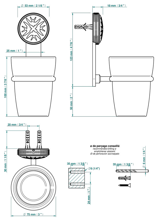 Porte-brosse à dents THG - Collection "Hirondelles" — vue 5