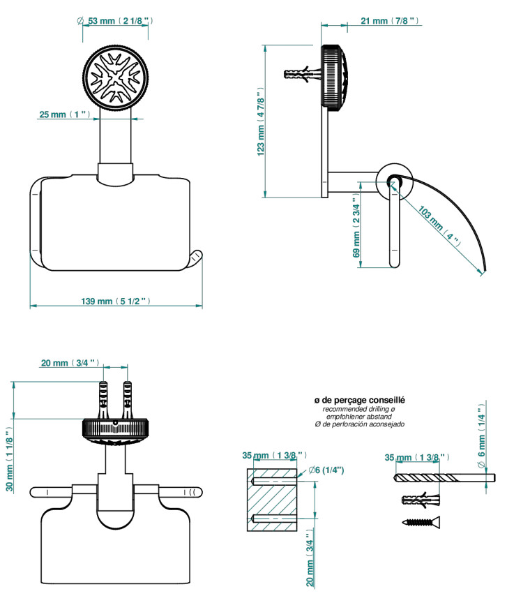 Porte-rouleau avec couvercle THG - Collection "Hirondelles" — vue 5