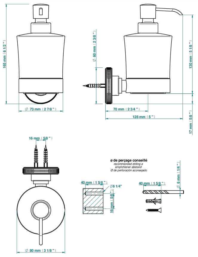 Distributeur de savon liquide THG - Collection "Hirondelles" - vue 4