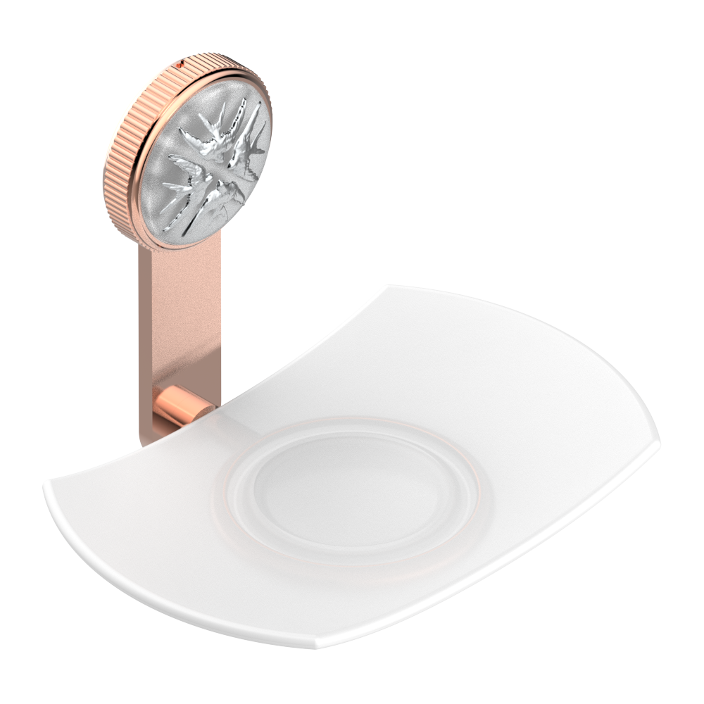 Porte-savon THG - Collection "Hirondelles tamponnées platine" — vue 3