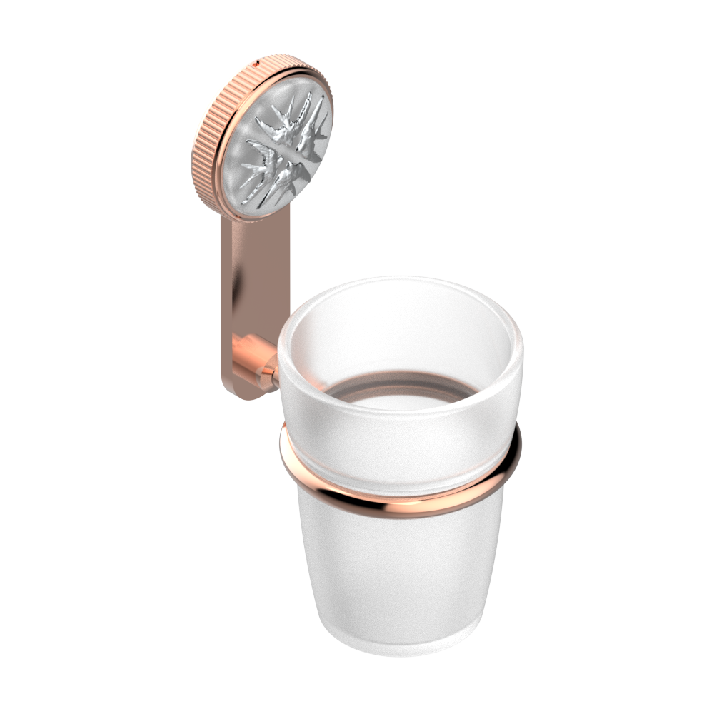 Porte-brosse à dents THG - Collection "Hirondelles tamponnées platine" — vue 4