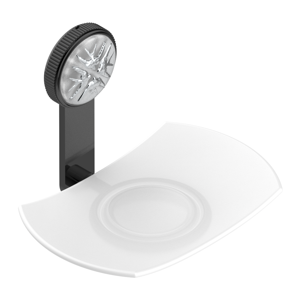 Porte-savon THG - Collection "Hirondelles tamponnées platine" — vue 2