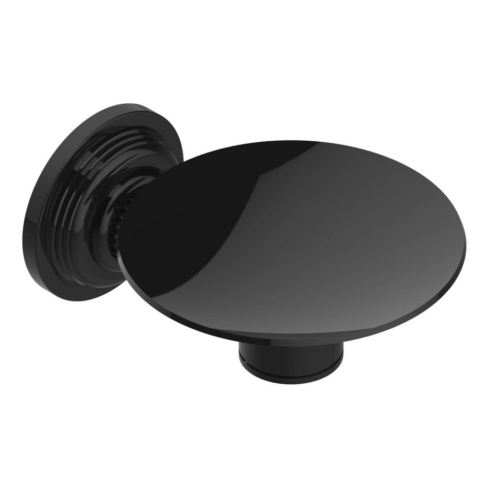 Distributeur de savon liquide noir THG Grand Central Onyx noir mural en laiton sans plomb.