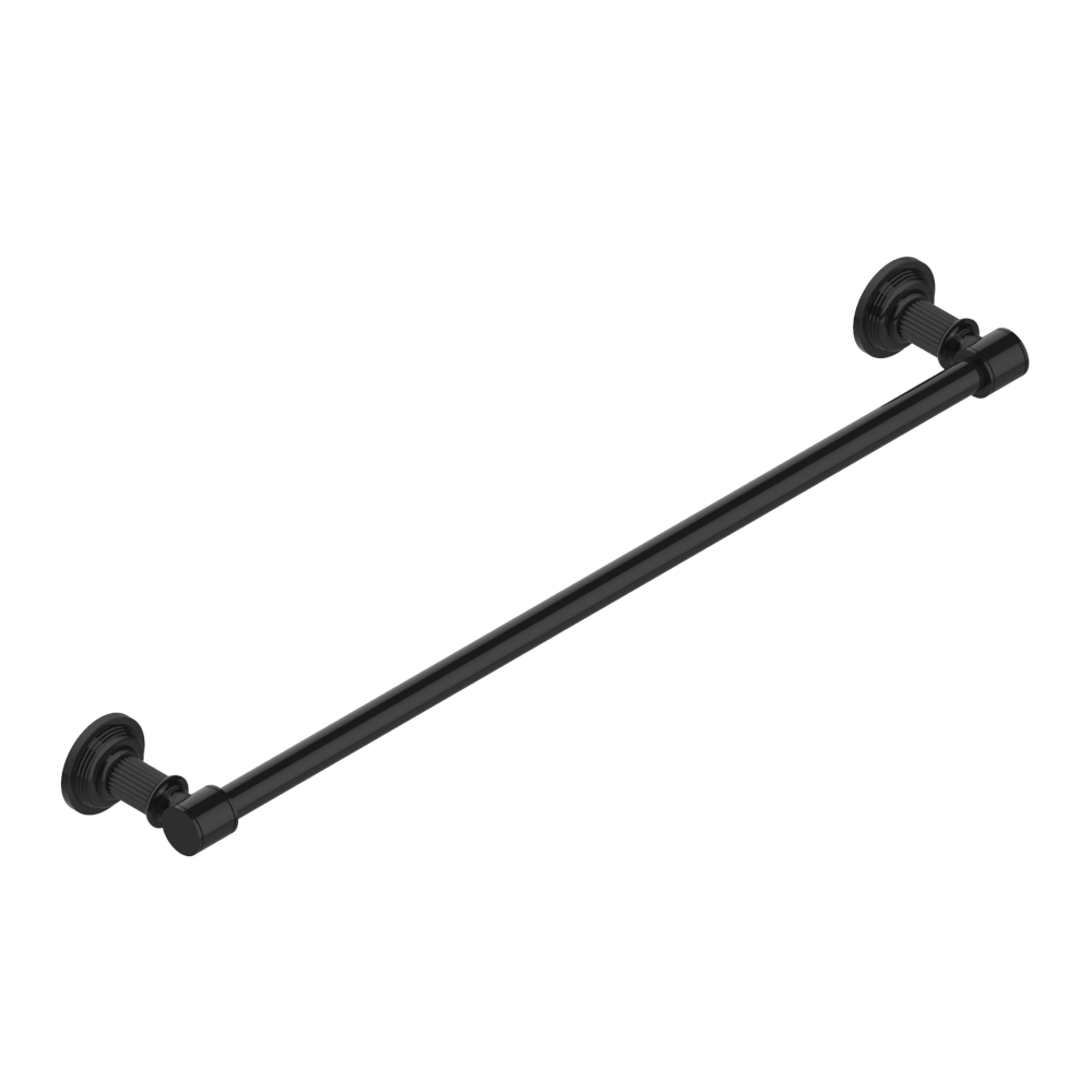 Porte-serviettes THG Grand Central Onyx noir, 60 cm, noir mat, mural, laiton sans plomb.