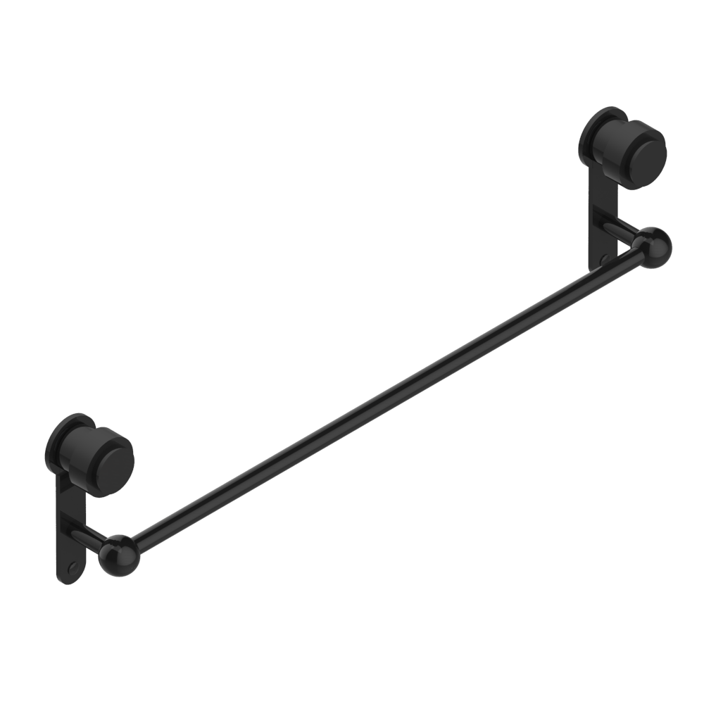 Porte-serviettes noir mat, 67,9 cm de long, fixation murale, fixations invisibles, faisant partie de la collection THG Diplomate.