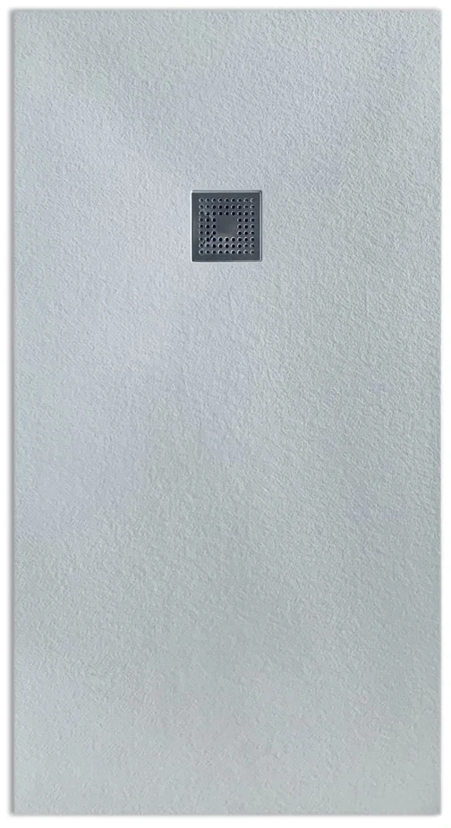 Receveur rectangulaire Vulcanite extra-plat et anti-dérapant (120 à 150 cm) x 80 cm avec grille en inox et vidage