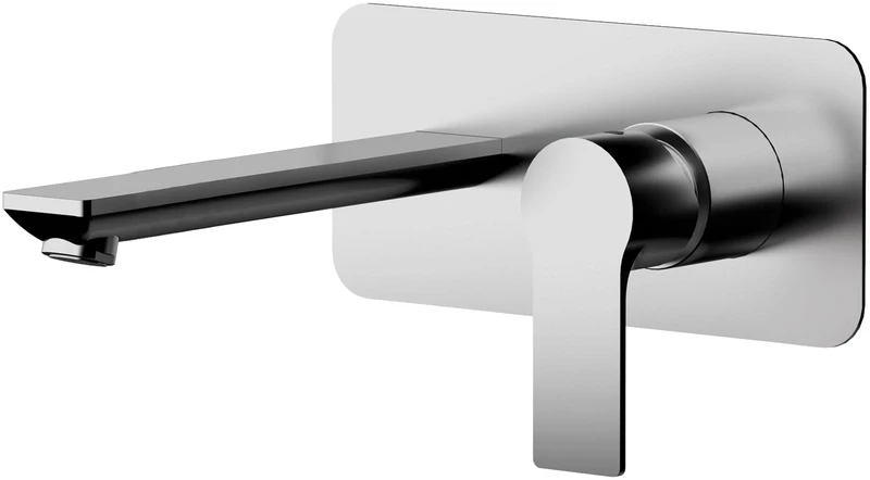 Mitigeur de lavabo encastré avec plaque horizontale Remer Energy en laiton chromé (bec 23 cm)