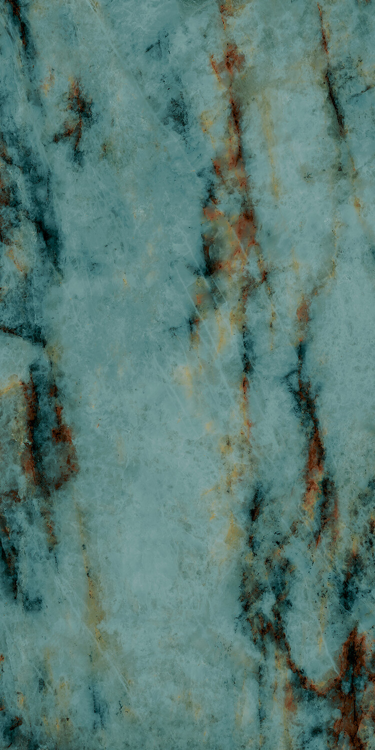 Grès cérame Tagina Patagonia Turchese brillant 120 x 270 cm, rectifié