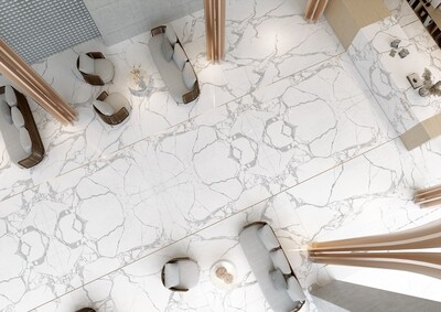 Grès cérame Tagina Statuario mat 120 x 280 cm, rectifié