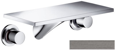 Mélangeur de lavabo 3 trous encastré Axor Massaud 170 mm en noir chromé brossé