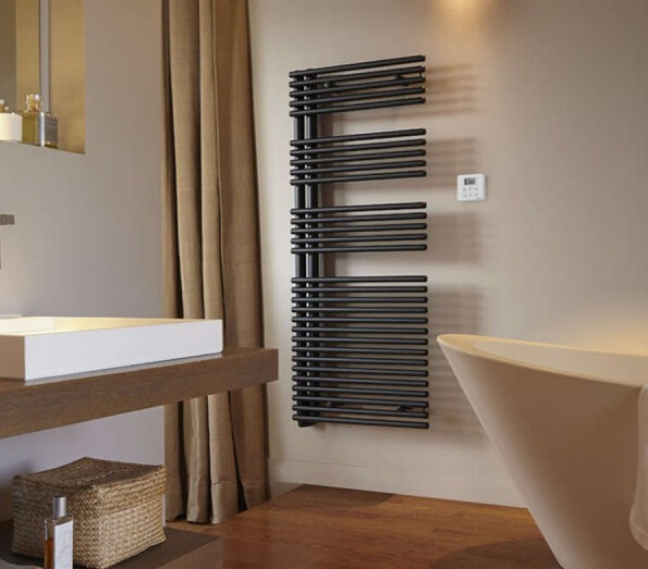 Radiateur sèche-serviettes Zehnder (Acova) Forma Asym 120 x 50 cm - Noir — vue 2