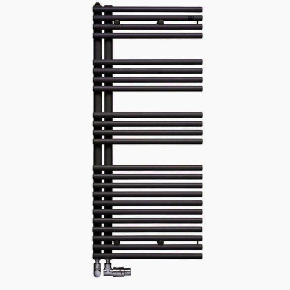 Radiateur sèche-serviettes Zehnder (Acova) Forma Asym 120 x 50 cm - Noir - vue 4