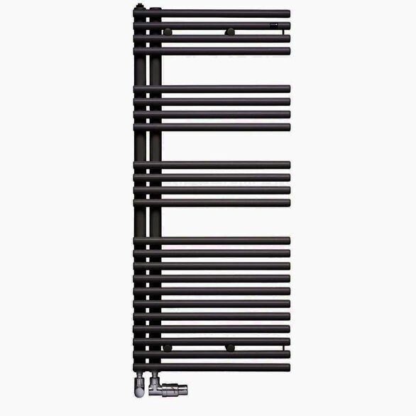 Radiateur sèche-serviettes Zehnder (Acova) Forma Asym 120 x 50 cm - Noir — vue 4