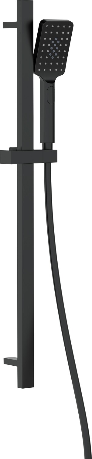 Deante Alpinia Shower Bar with Handheld Showerhead 3 Jets and Matte Black Hose