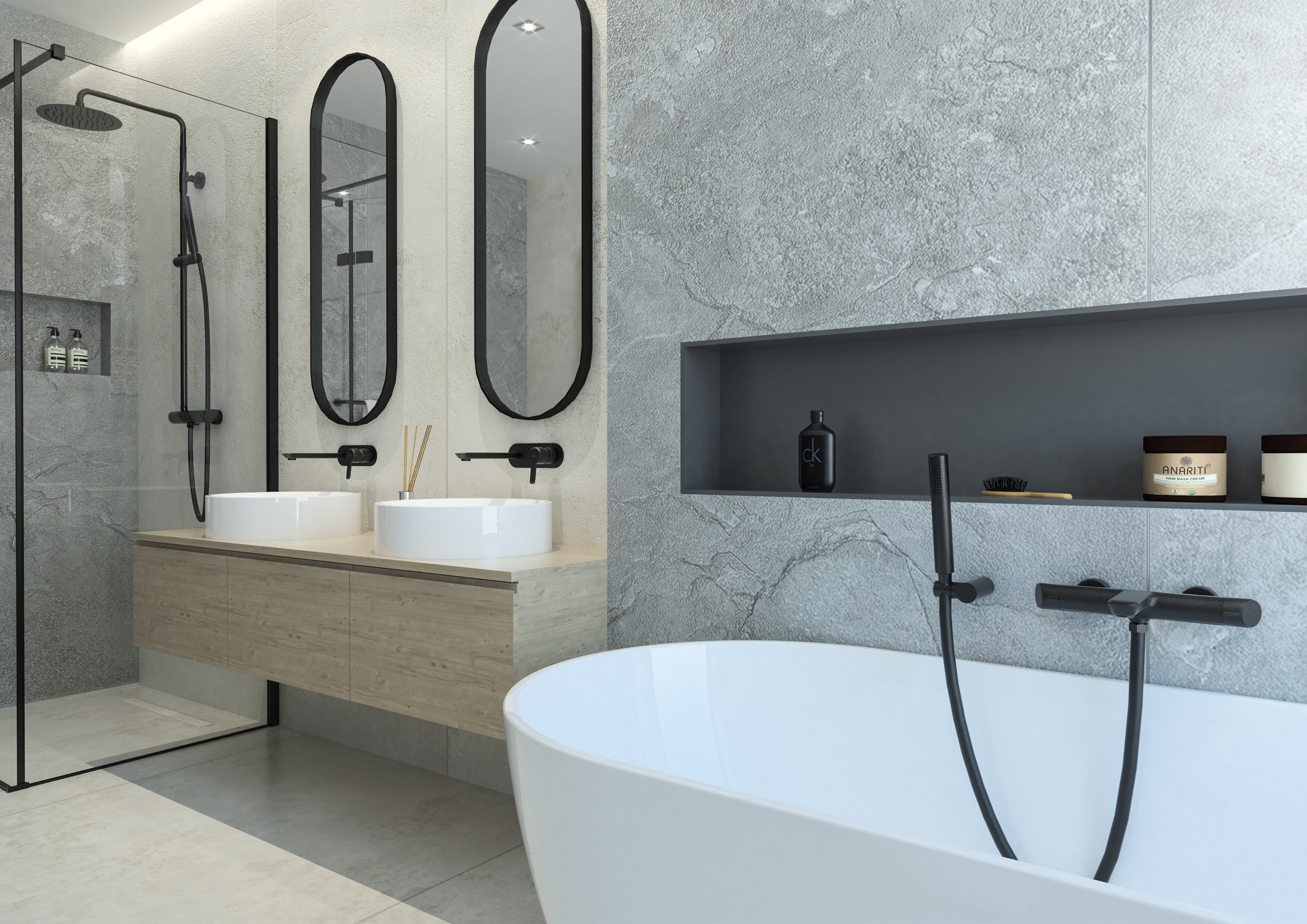 Flexible de douche Deante avec raccord conique 1.50 m en noir mat - vue 3