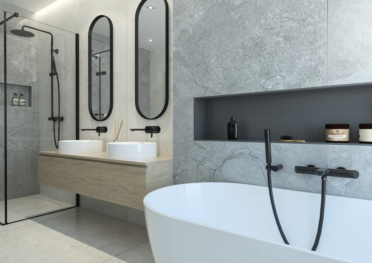 Flexible de douche Deante avec raccord conique 1.50 m en noir mat — vue 3