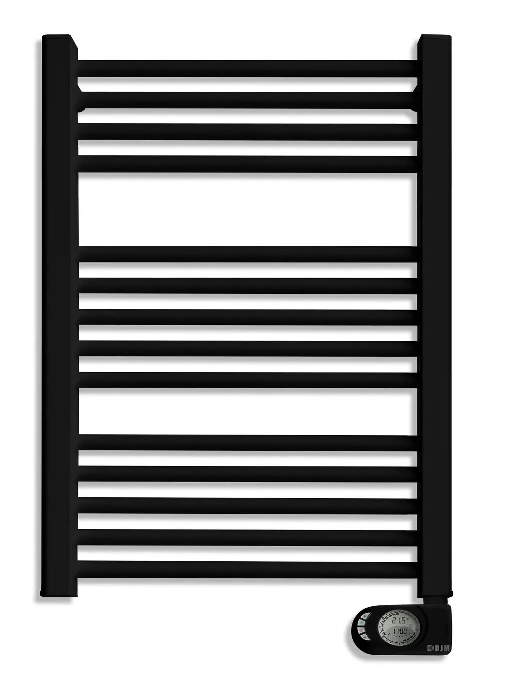 Radiateur sèche-serviettes électrique HJM NOOR (500 W) 78 x 50,5 cm en noir mat avec technologie sans fluide