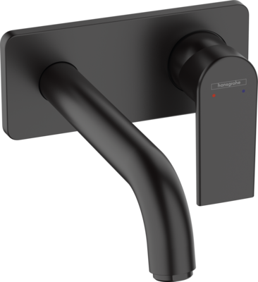 Mitigeur de lavabo encastré Hansgrohe Vernis Shape bec 207 mm en noir mat