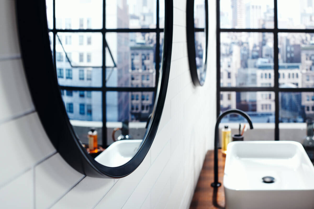 Miroir Axor Universel Circulaire en noir mat