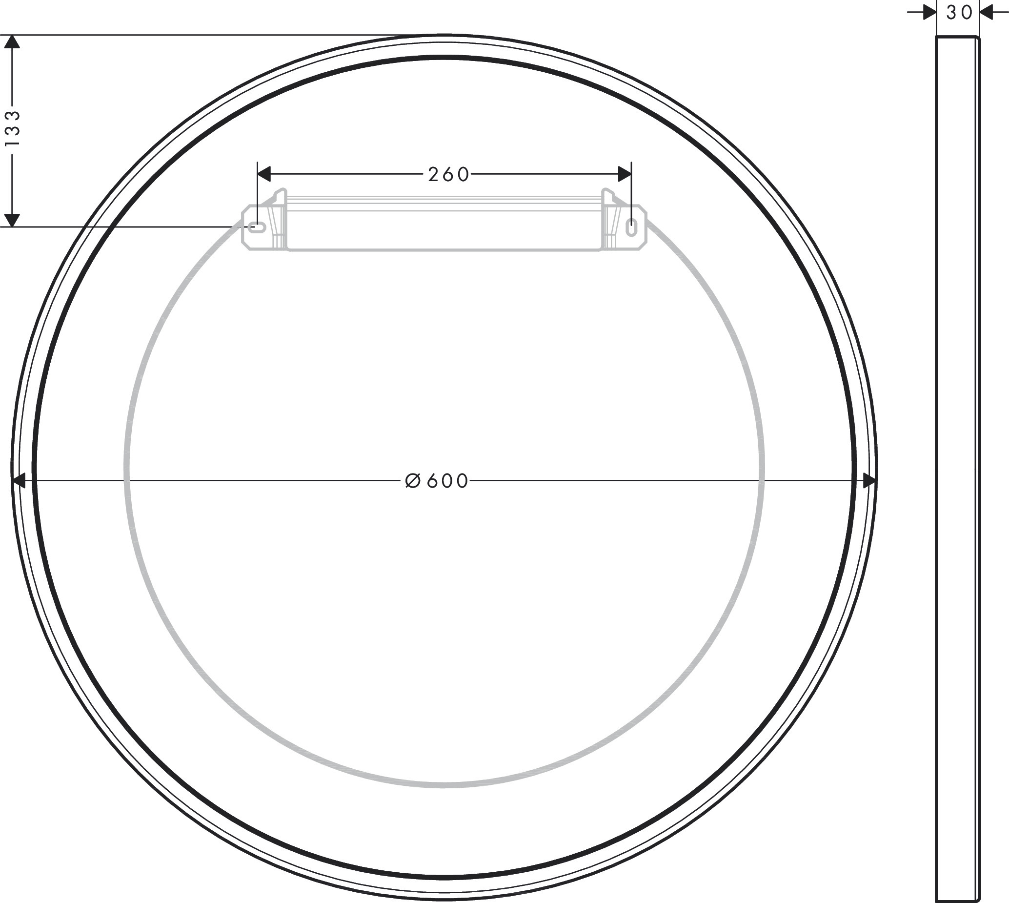 Miroir Axor Universel Circulaire en noir mat - vue 5