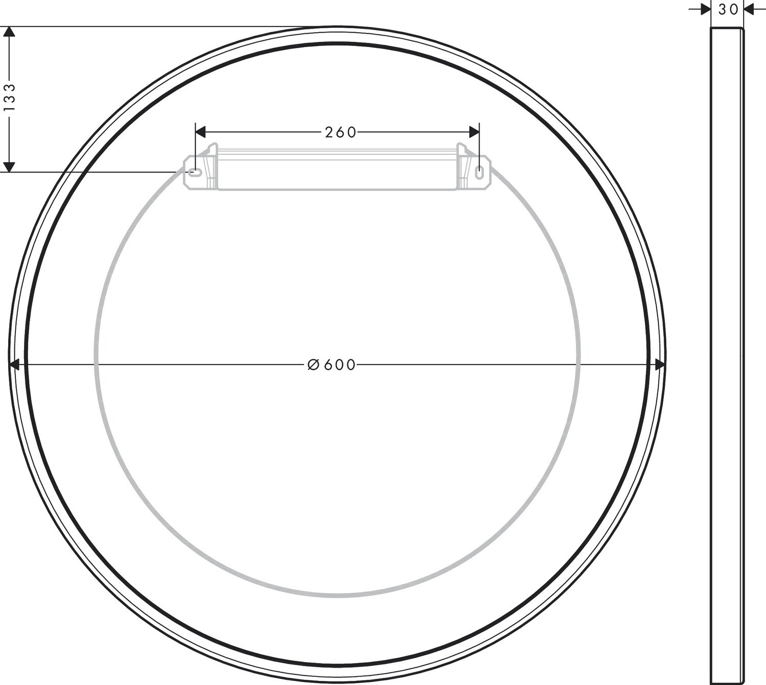 Miroir Axor Universel Circulaire en noir mat — vue 5