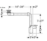Évacuation de lavabo Geberit à écoulement libre et recouvrement de soupape