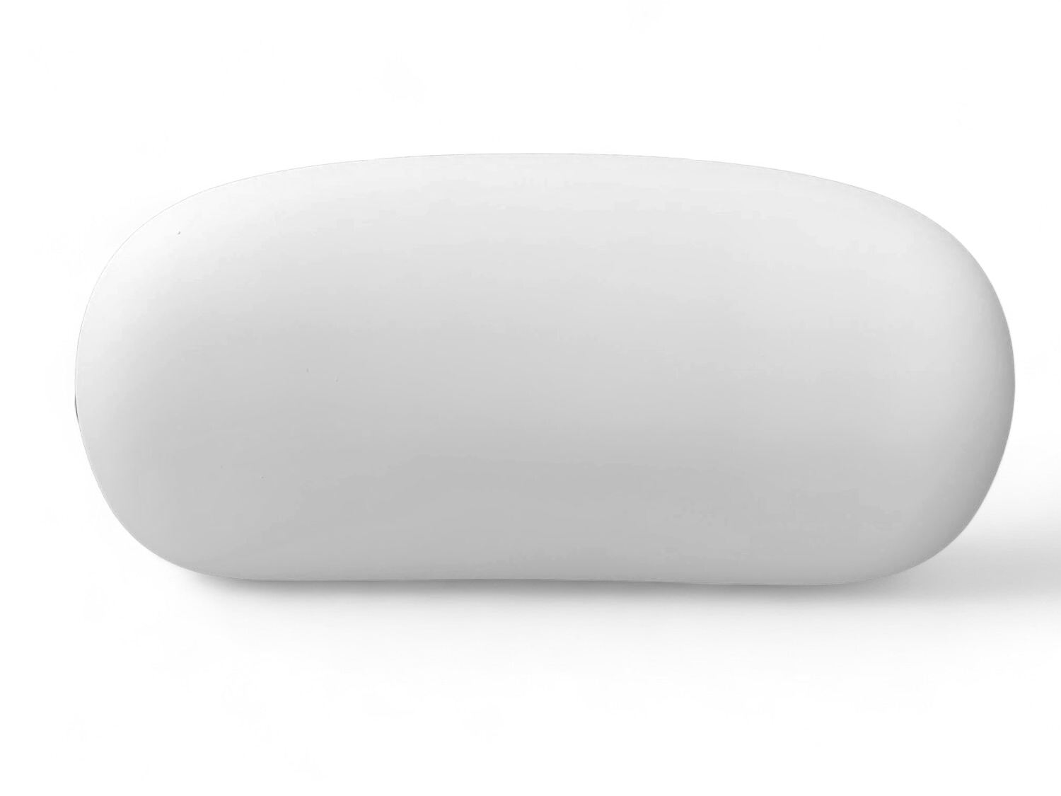 Appuie-tête de bain ergonomique en pierre bleue blanche, forme arrondie, matériau polyuréthane, antidérapant.