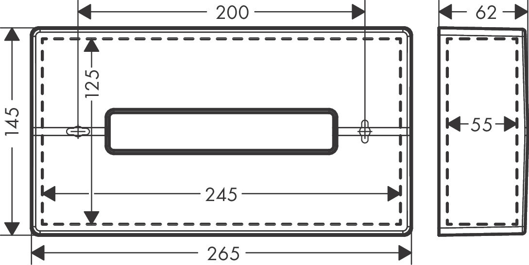 Distributeur de mouchoirs en papier Hansgrohe AddStoris en noir chromé brossé — vue 3