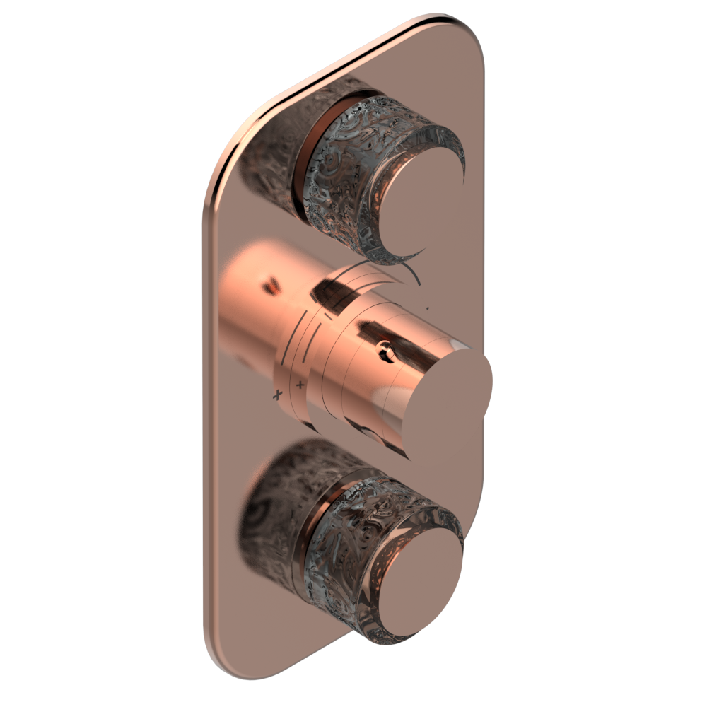 Set de finition THG pour douche thermostatique à encastrer avec deux robinets d'arrêt à 2 fonctions - Collection "New Paradise" — vue 4