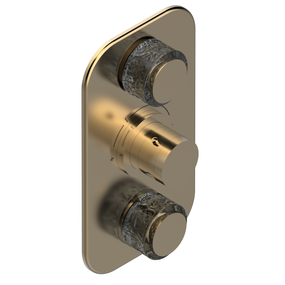 Set de finition THG pour douche thermostatique à encastrer avec deux robinets d'arrêt à 2 fonctions - Collection "New Paradise" — vue 5