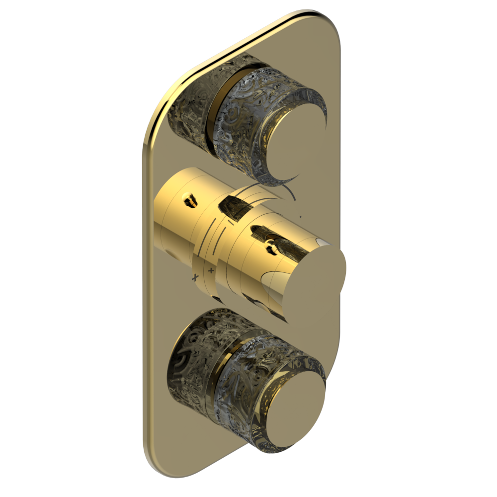 Set de finition THG pour douche thermostatique à encastrer avec deux robinets d'arrêt à 2 fonctions - Collection "New Paradise" — vue 3