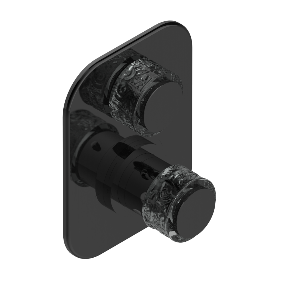 Set de finition THG pour douche thermostatique à encastrer avec un robinet d'arrêt - Collection "New Paradise"