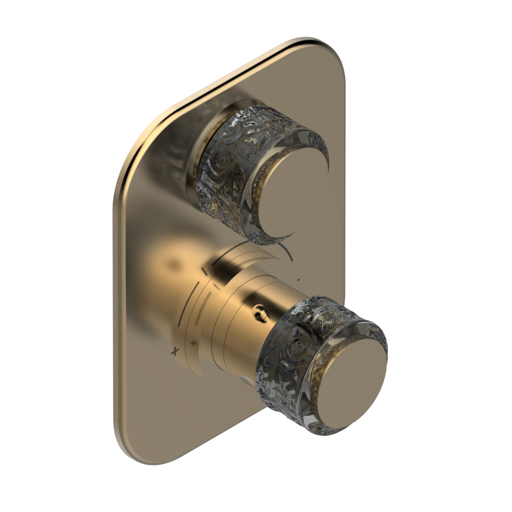 Set de finition THG pour douche thermostatique à encastrer avec un robinet d'arrêt - Collection "New Paradise" — vue 5