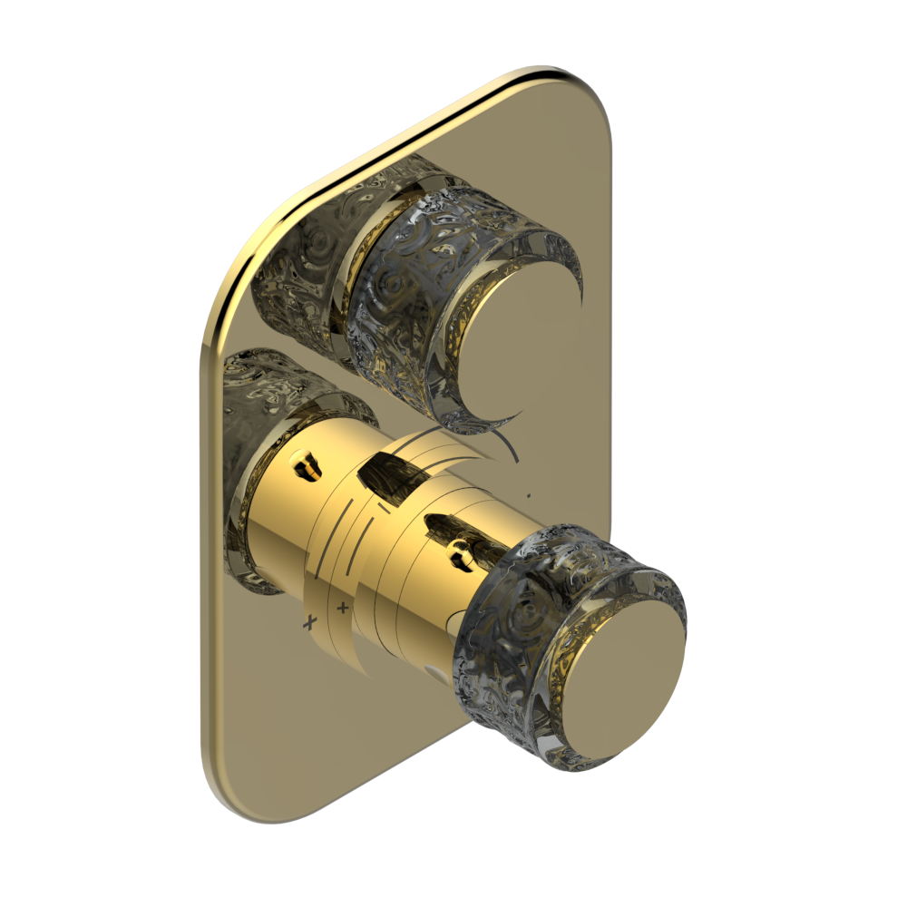 Set de finition THG pour douche thermostatique à encastrer avec un robinet d'arrêt - Collection "New Paradise" — vue 3
