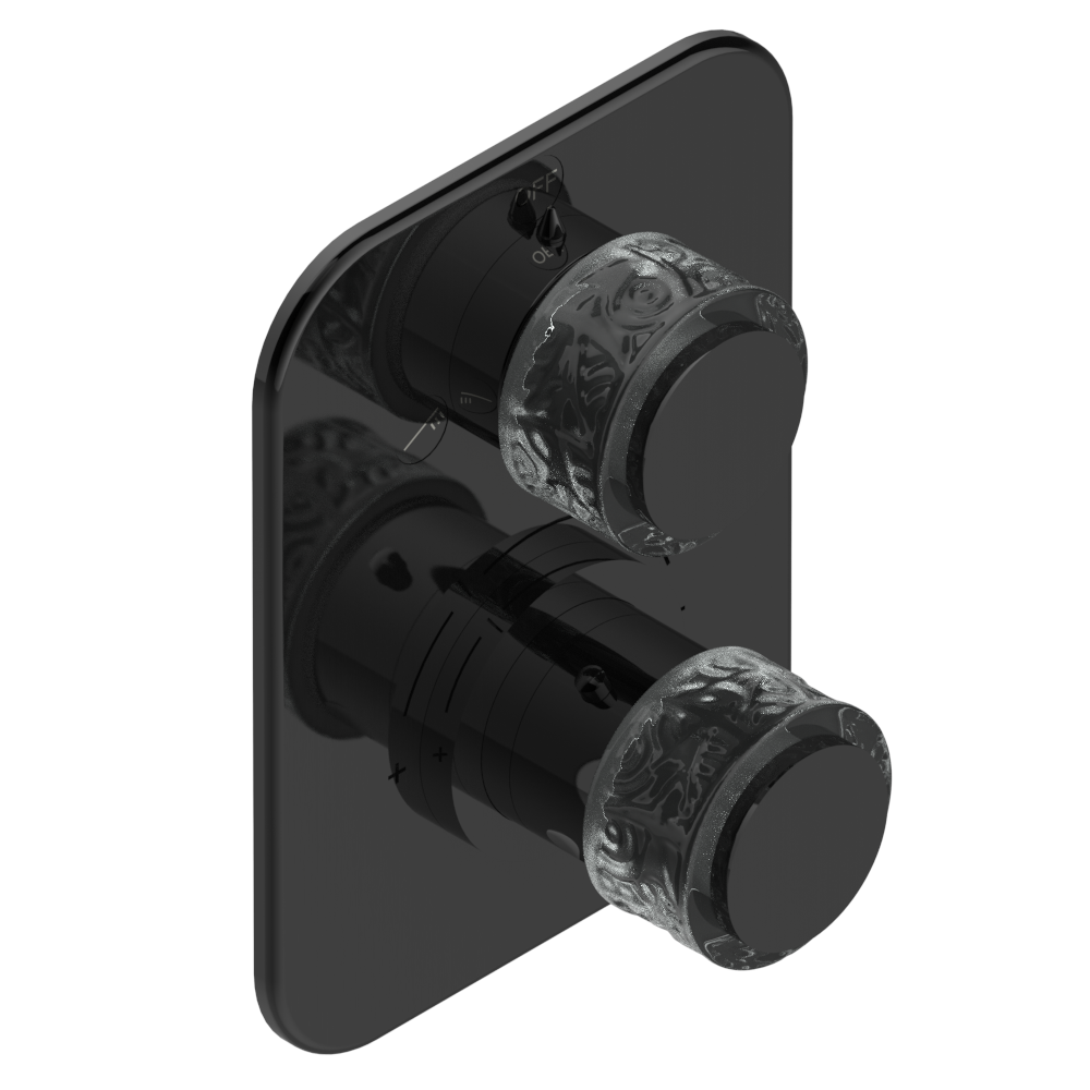 Set de finition THG pour douche thermostatique à encastrer 2 fonctions avec inverseur - Collection "New Paradise"